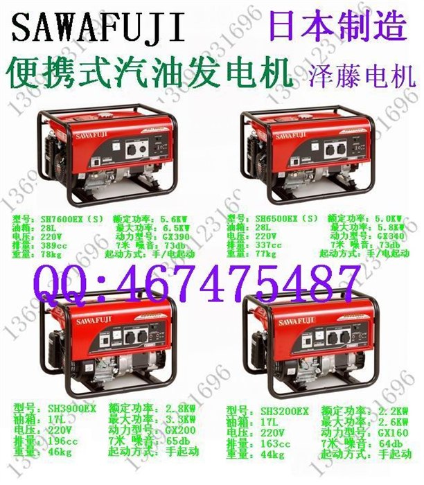 供应原装日本进口便携式发电机